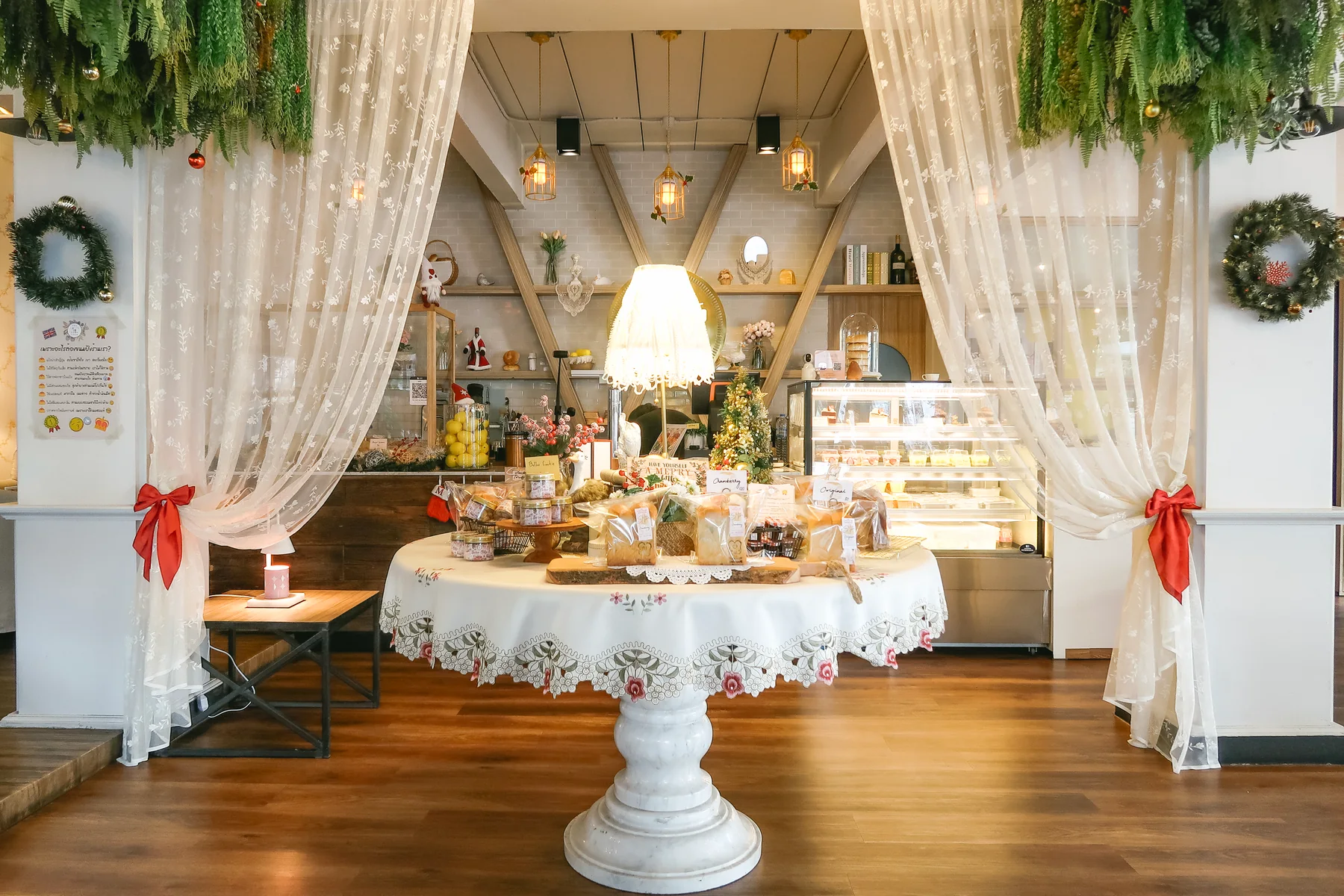 Warm front counter and bakery display at The Catch Up Bakeroom
